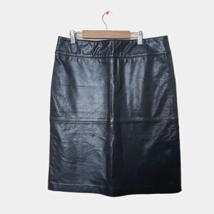 Escorpion Womens 100% leather pencil skirt Sz Medium Black NWT